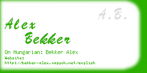 alex bekker business card